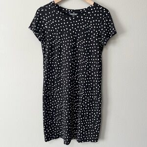 Toad&Co Windmere II Short Sleeve Dress Black White Polka Dot Size XS Pockets